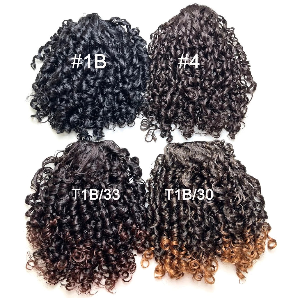 Curly Hair Short Ponytail Wig With Puff Adjustments 45cm Fashion You 002