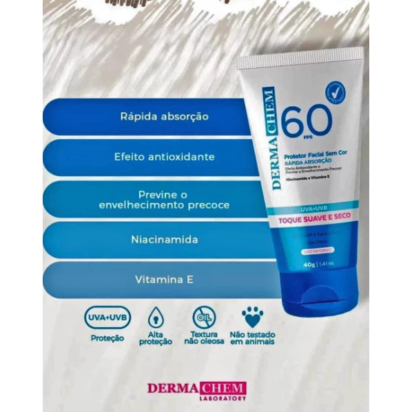 Dermachem Colorless Facial Protector 60 FPS 40g