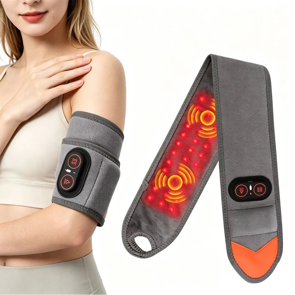 Electric Heating Vibration Massager, Heated Pulse with Red Light Therapy, 30S Fast Heat