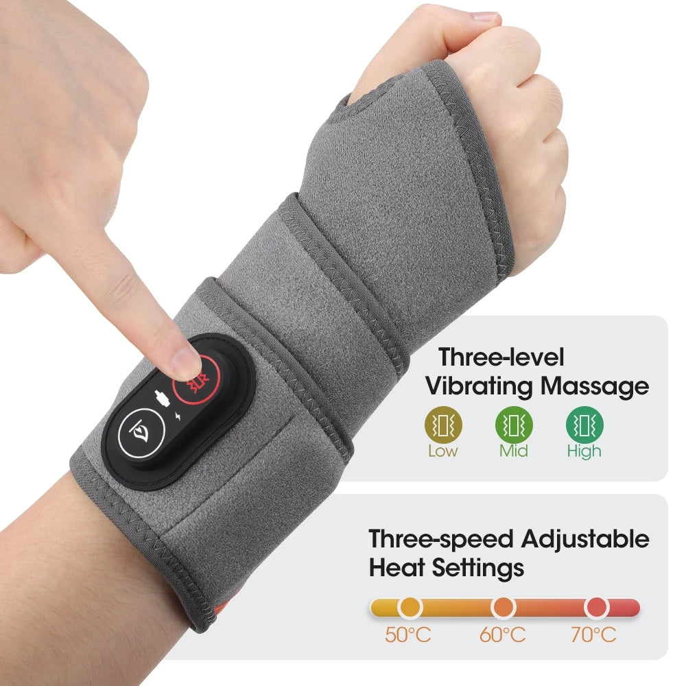 Electric Heating Vibration Massager, Heated Pulse with Red Light Therapy, 30S Fast Heat