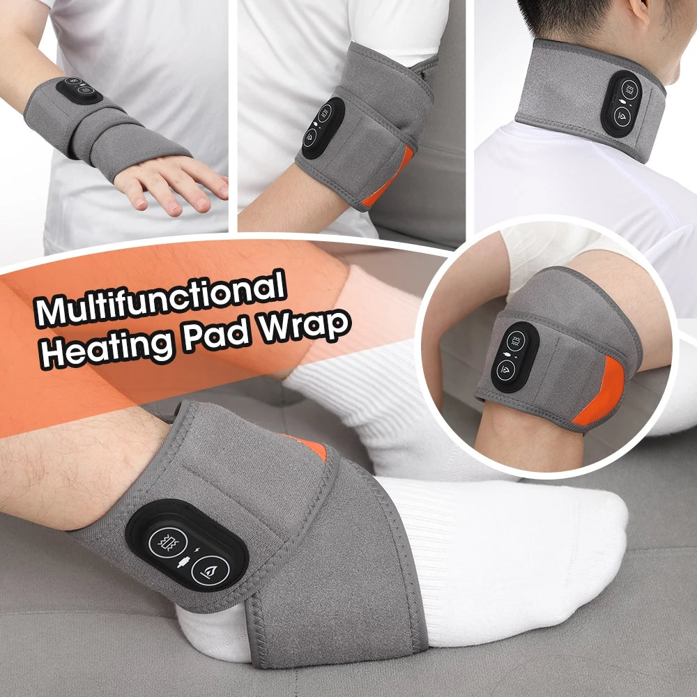 Electric Heating Vibration Massager, Heated Pulse with Red Light Therapy, 30S Fast Heat
