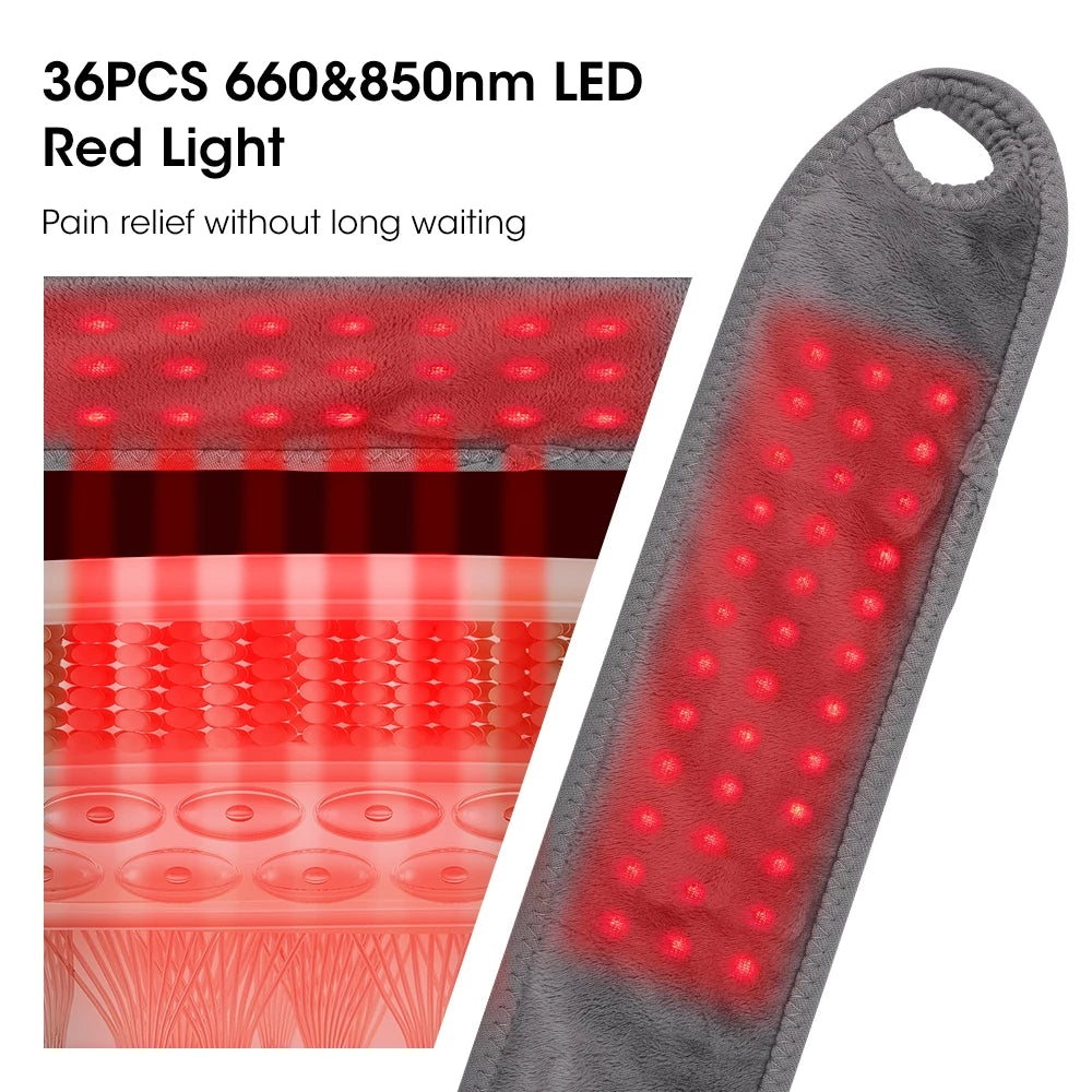 Electric Heating Vibration Massager, Heated Pulse with Red Light Therapy, 30S Fast Heat