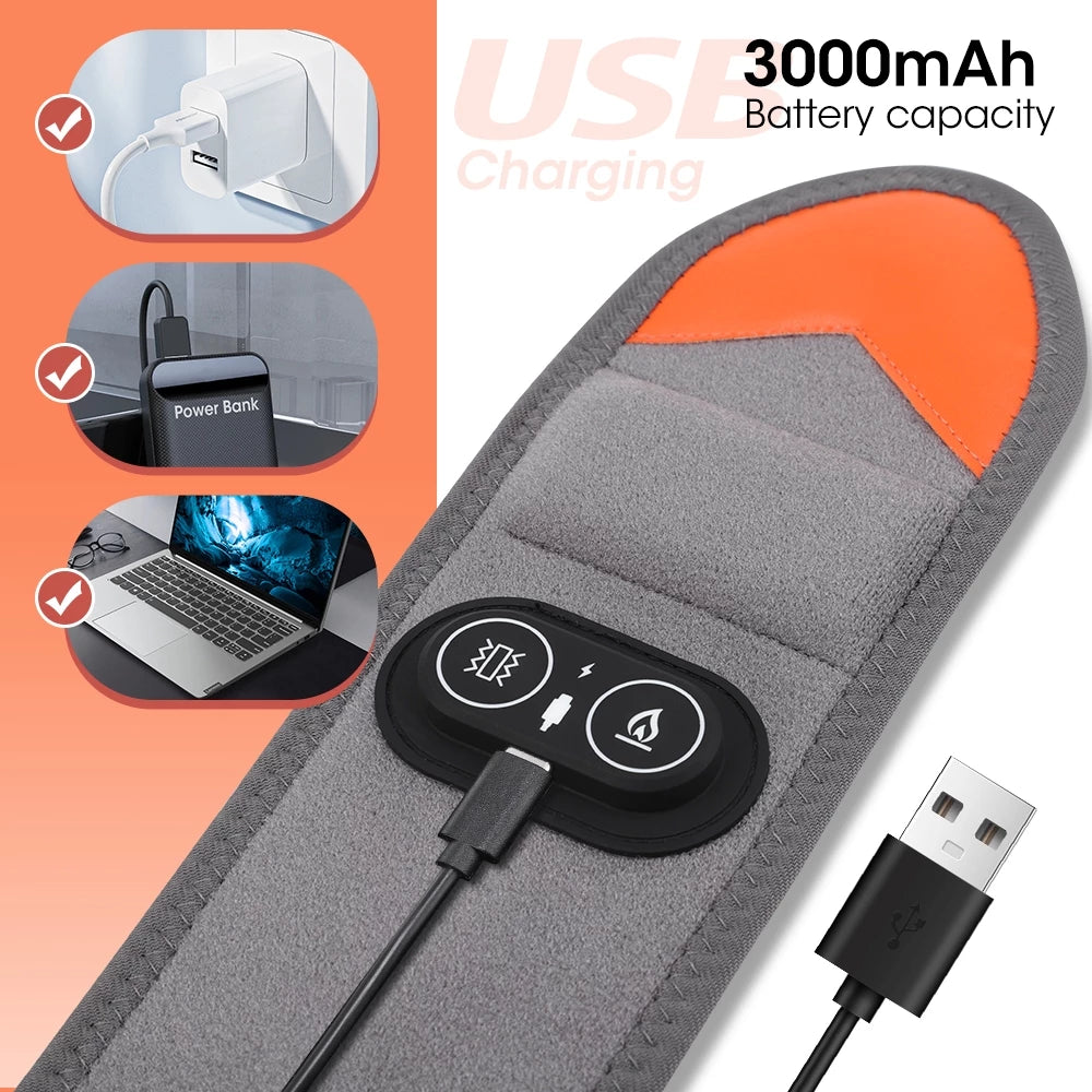 Electric Heating Vibration Massager, Heated Pulse with Red Light Therapy, 30S Fast Heat
