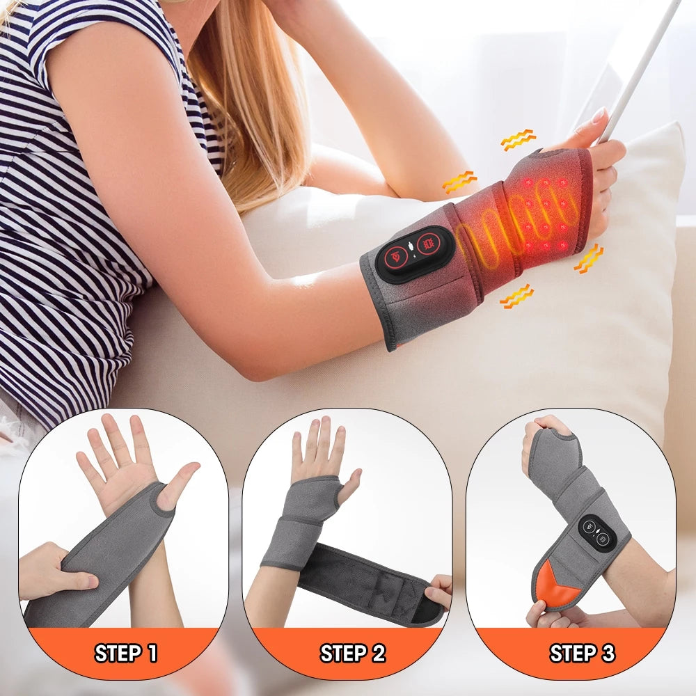 Electric Heating Vibration Massager, Heated Pulse with Red Light Therapy, 30S Fast Heat