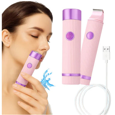 Electric Epilator with Double Razor Care and Delicateness with Your Skin, Rechargeable with Advanced Painless Technology