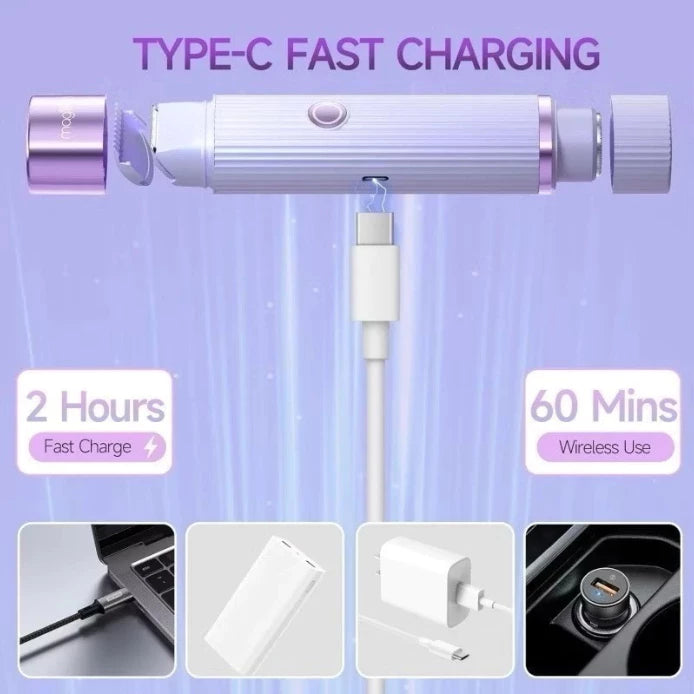 Electric Epilator with Double Razor Care and Delicateness with Your Skin, Rechargeable with Advanced Painless Technology