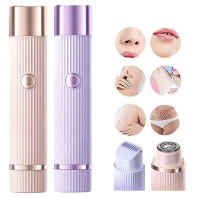 Electric Epilator with Double Razor Care and Delicateness with Your Skin, Rechargeable with Advanced Painless Technology