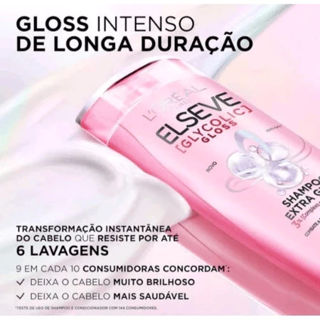 Elseve Glycolic Gloss Kit Shampoo 200ml + Conditioner 200ml + Mask 300g + Leave-in Cream 250ml
