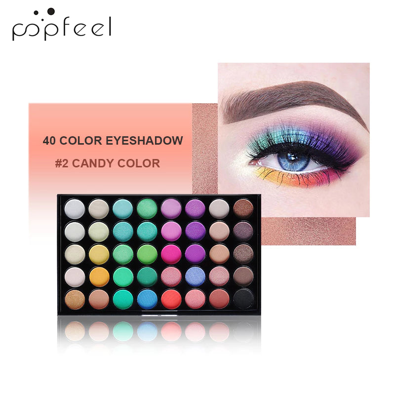 Paleta de Sombras 40 Cores – Matte e Cintilante, Alta Pigmentação, Longa Duração