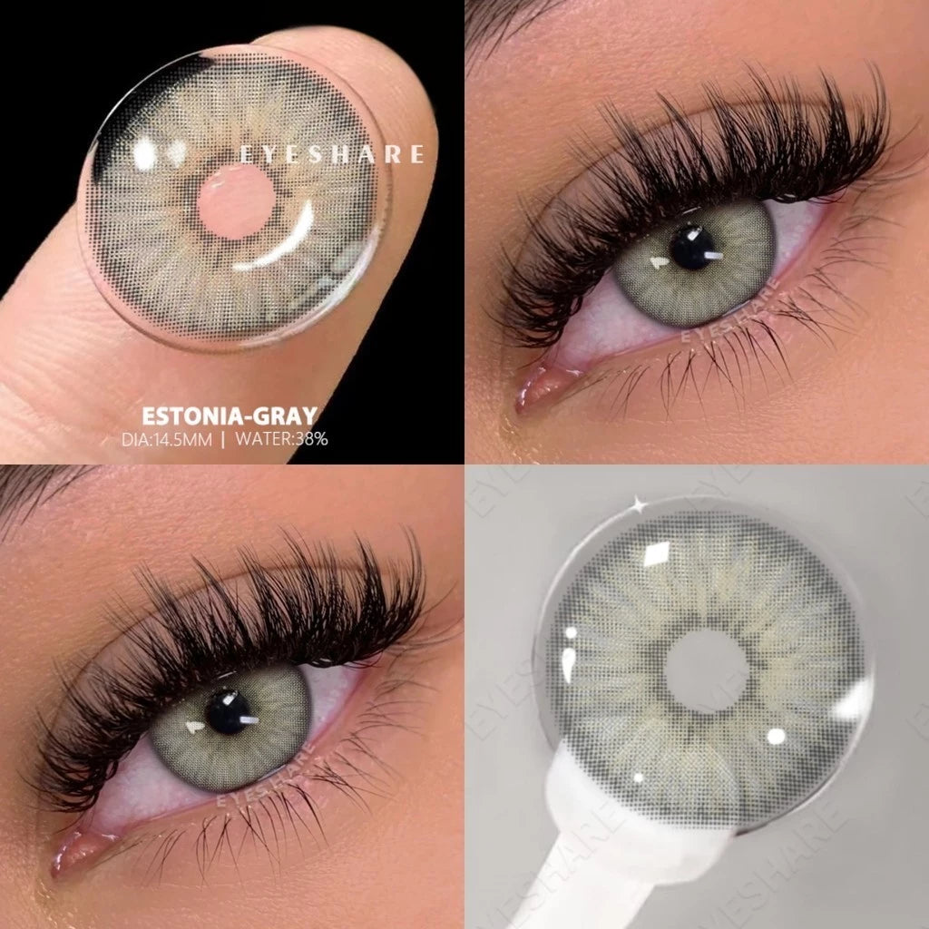 Eyeshare 2 Pieces Brown Contact Lenses – Yearly Cosmetic Makeup Lenses for Men & Women