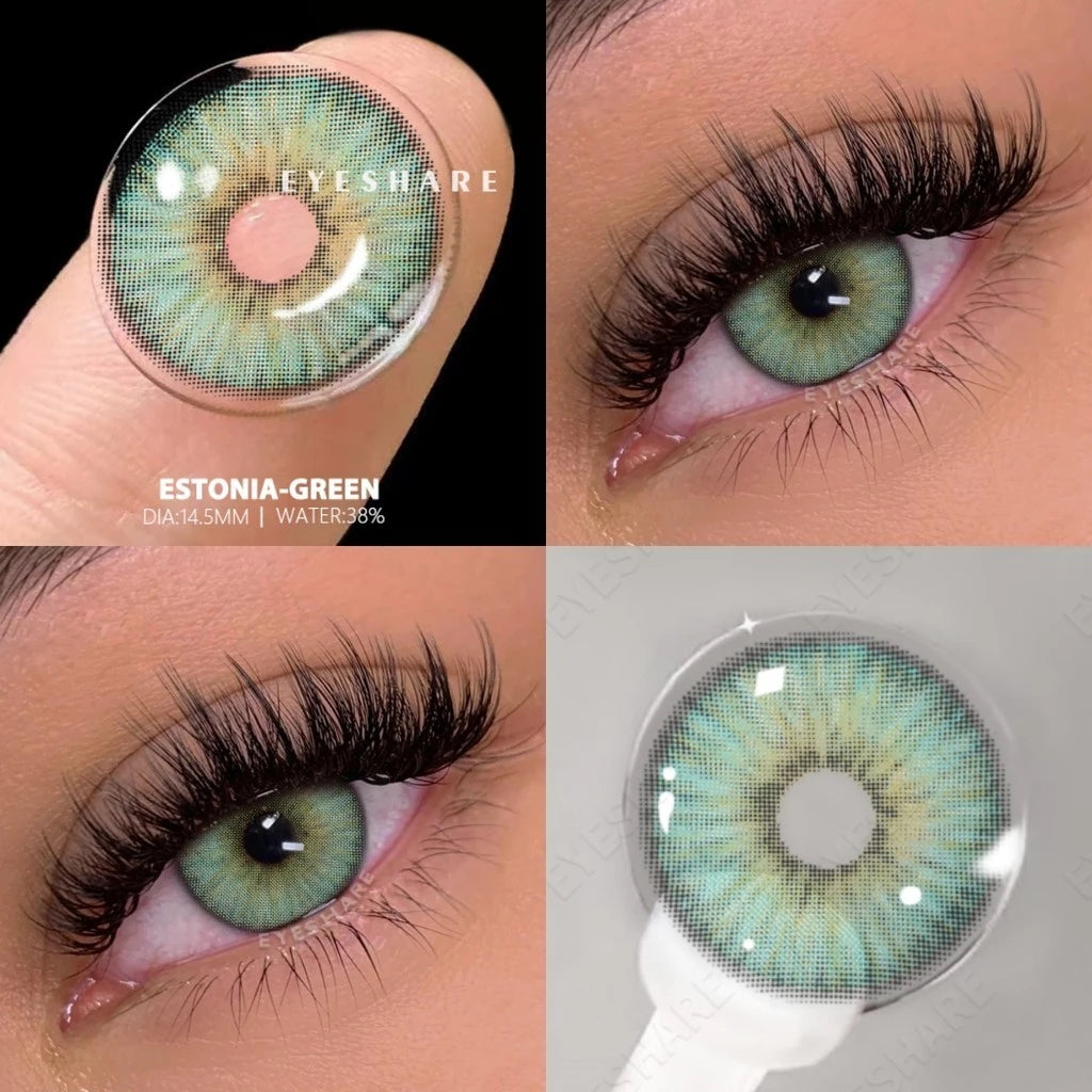 Eyeshare 2 Pieces Brown Contact Lenses – Yearly Cosmetic Makeup Lenses for Men & Women