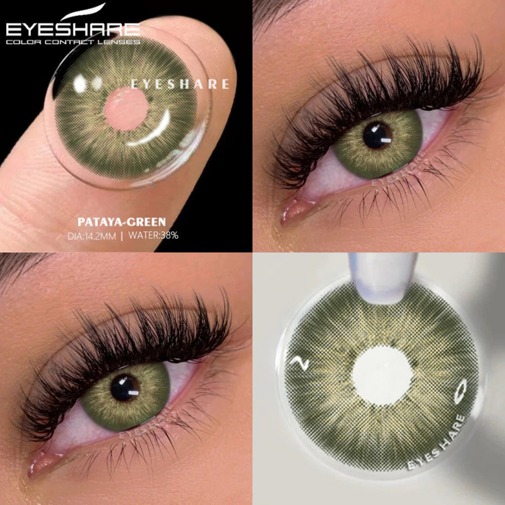 Eyeshare 2 Pieces Brown Contact Lenses – Yearly Cosmetic Makeup Lenses for Men & Women