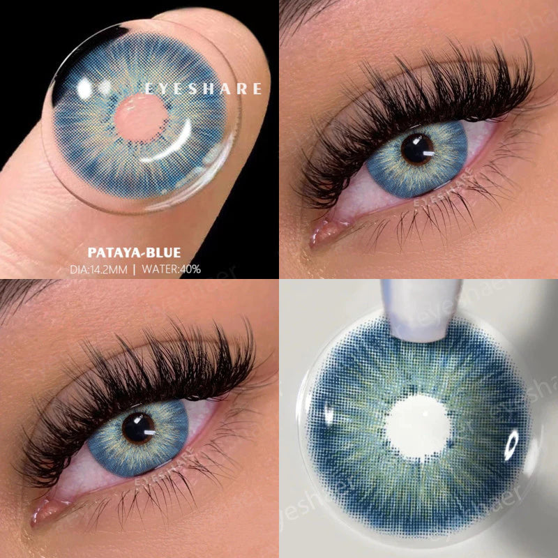 Eyeshare 2 Pieces Brown Contact Lenses – Yearly Cosmetic Makeup Lenses for Men & Women