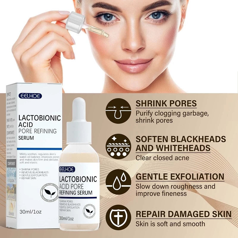 FDA Lactobionic Acid Hyaluronic Serum Moisturizing Smooth Pores Firm Repair Essence