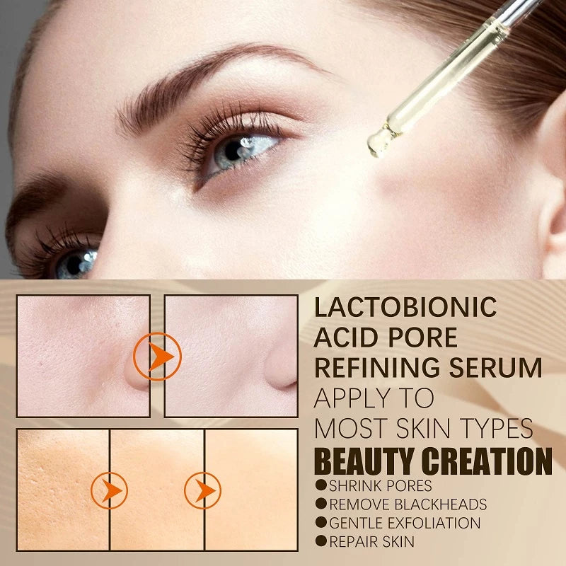 FDA Lactobionic Acid Hyaluronic Serum Moisturizing Smooth Pores Firm Repair Essence