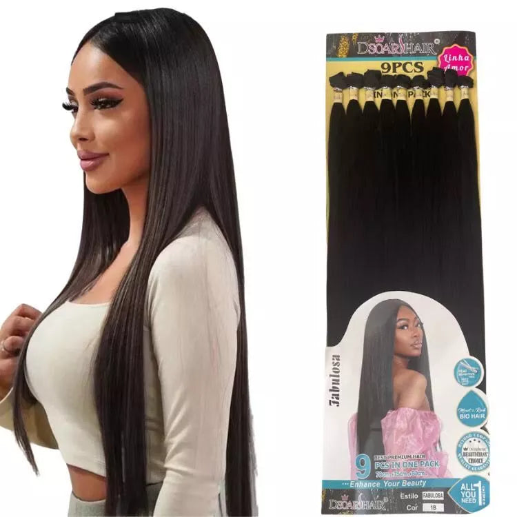 Fabulous Straight Bio Fiber Hair DsoarHair 75-80cm ±300g 9pcs
