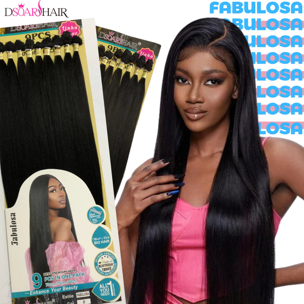 Fabulous Straight Bio Fiber Hair DsoarHair 75-80cm ±300g 9pcs