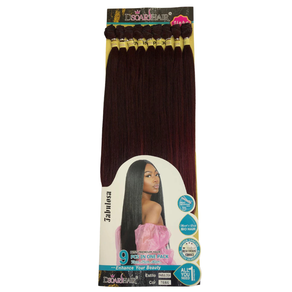 Fabulous Straight Bio Fiber Hair DsoarHair 75-80cm ±300g 9pcs