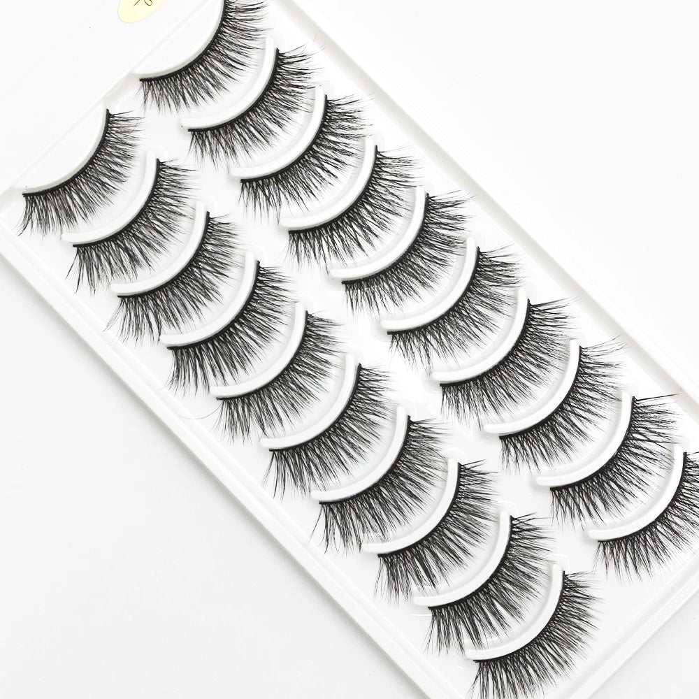 False Eyelashes 10 Pairs Natural and Curled Voluminous Doll Eyelashes Pack