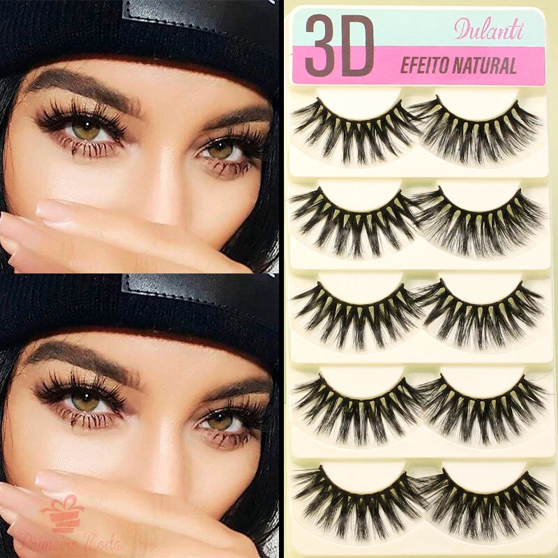 False Eyelashes 5 pairs + Macrilan Waterproof Glue Black or White Kit