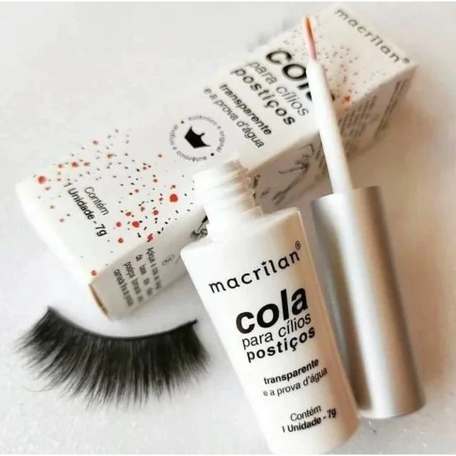 False Eyelashes 5 pairs + Macrilan Waterproof Glue Black or White Kit