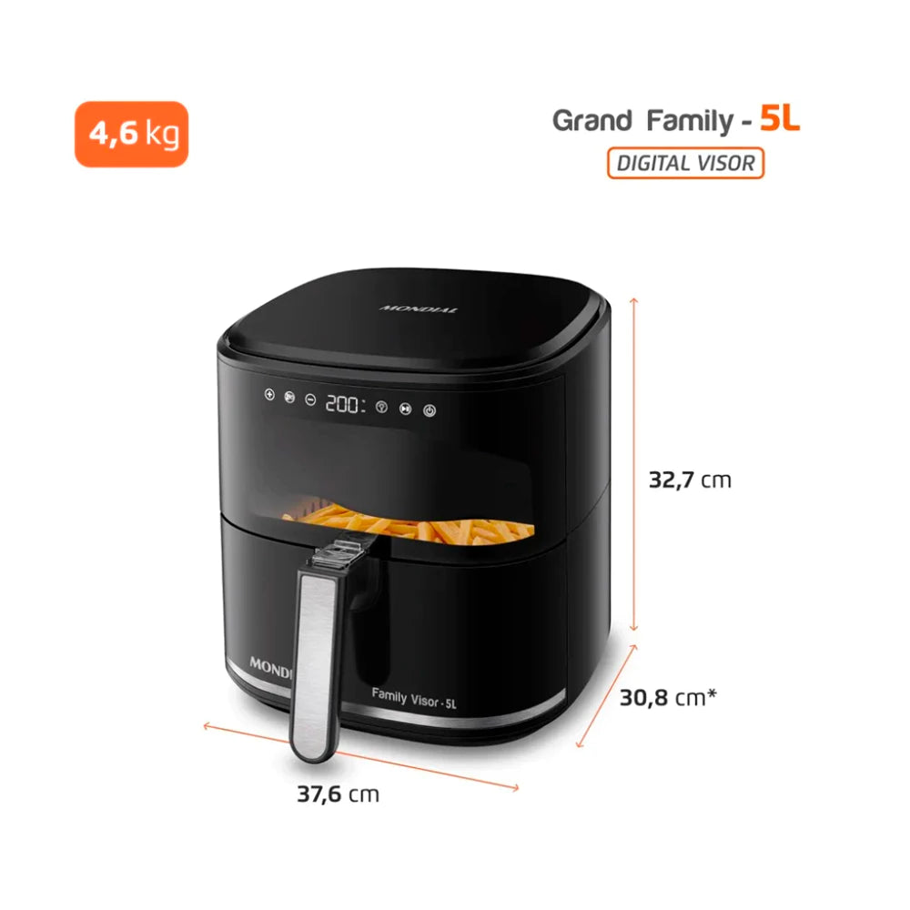 Fritadeira Elétrica Air Fryer Mondial Digital 5L 2000W AF-50-DV 127V