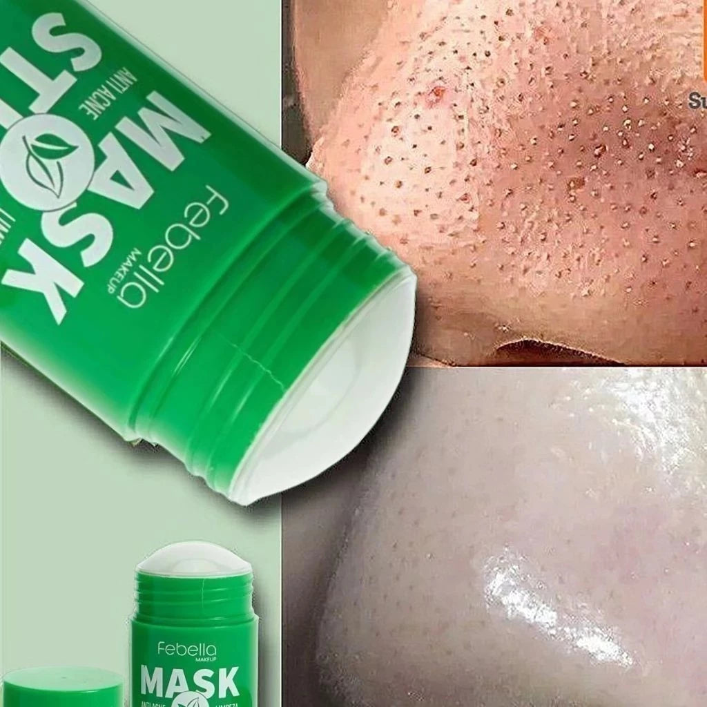 FEBELLA Green Tea Mask Stick – Blackhead Removal, Anti-Acne, Moisturizing & Whitening Face Mask