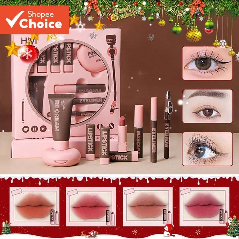 HIVI 9-Piece Waterproof Makeup Gift Set – Oil Control & Long-Lasting Complete Beauty Kit