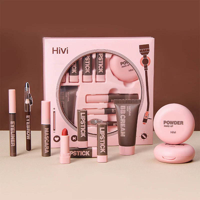 HIVI 9-Piece Waterproof Makeup Gift Set – Oil Control & Long-Lasting Complete Beauty Kit