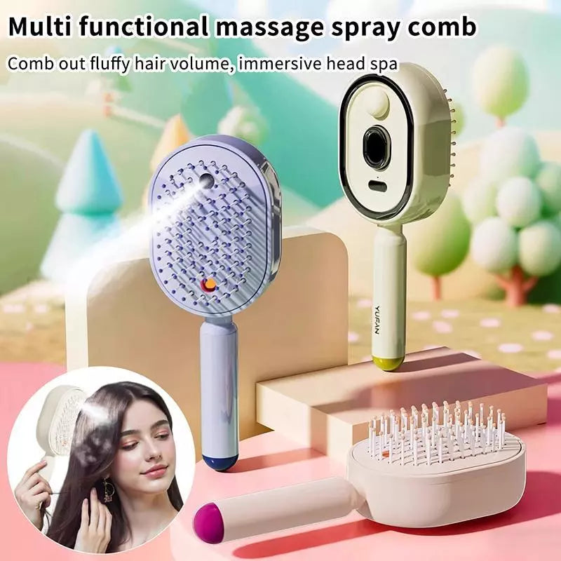 Hair Care Decorator Massage Scalp Comb Head Brush Massager and Atomization Applicator
