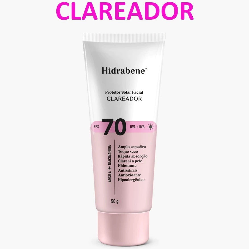 Hidrabene Brightening Facial Sunscreen SPF 70 Dry Touch Anti-aging Lightens skin 50g