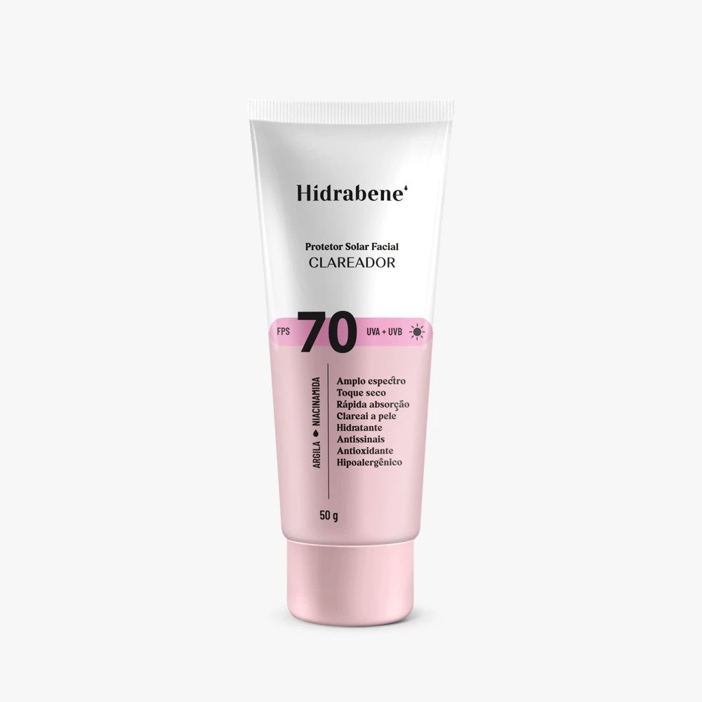 Hidrabene Brightening Facial Sunscreen SPF 70 Dry Touch Anti-aging Lightens skin 50g