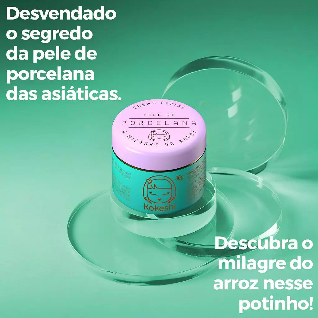Kokeshi Hidratante Facial Pele de Porcelana – Creme Facial Rosa Mosqueta