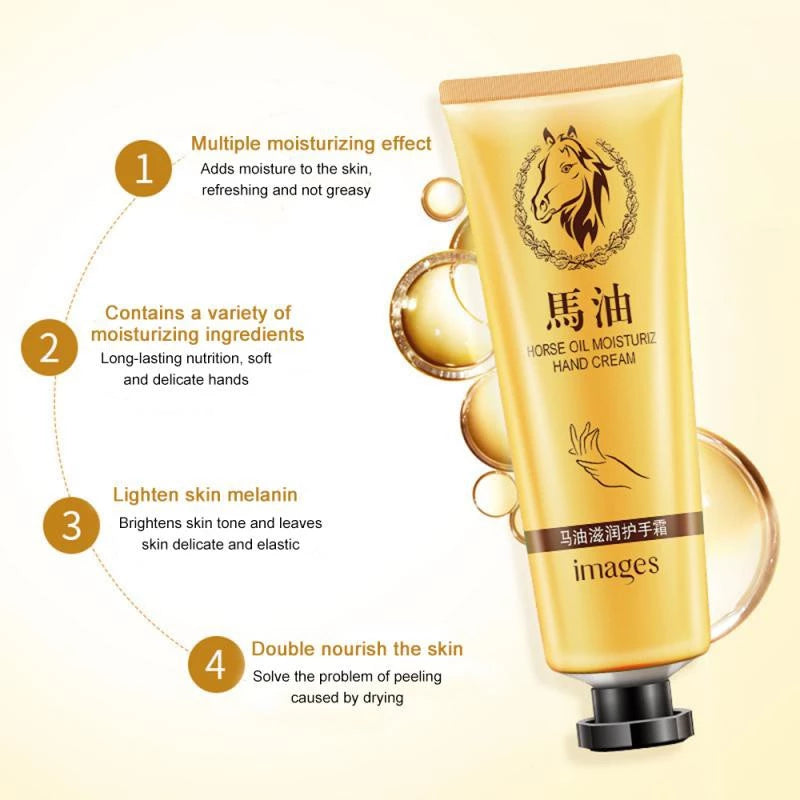 Horse Oil Repair Hand Cream – Moisturizing, Anti-Chapping & Whitening