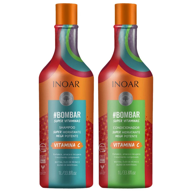 Inoar Bombar Super Vitamins Shampoo and Conditioner Kit 2L