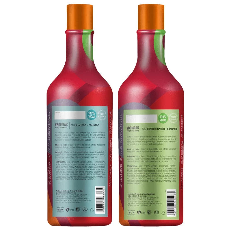 Inoar Bombar Super Vitamins Shampoo and Conditioner Kit 2L
