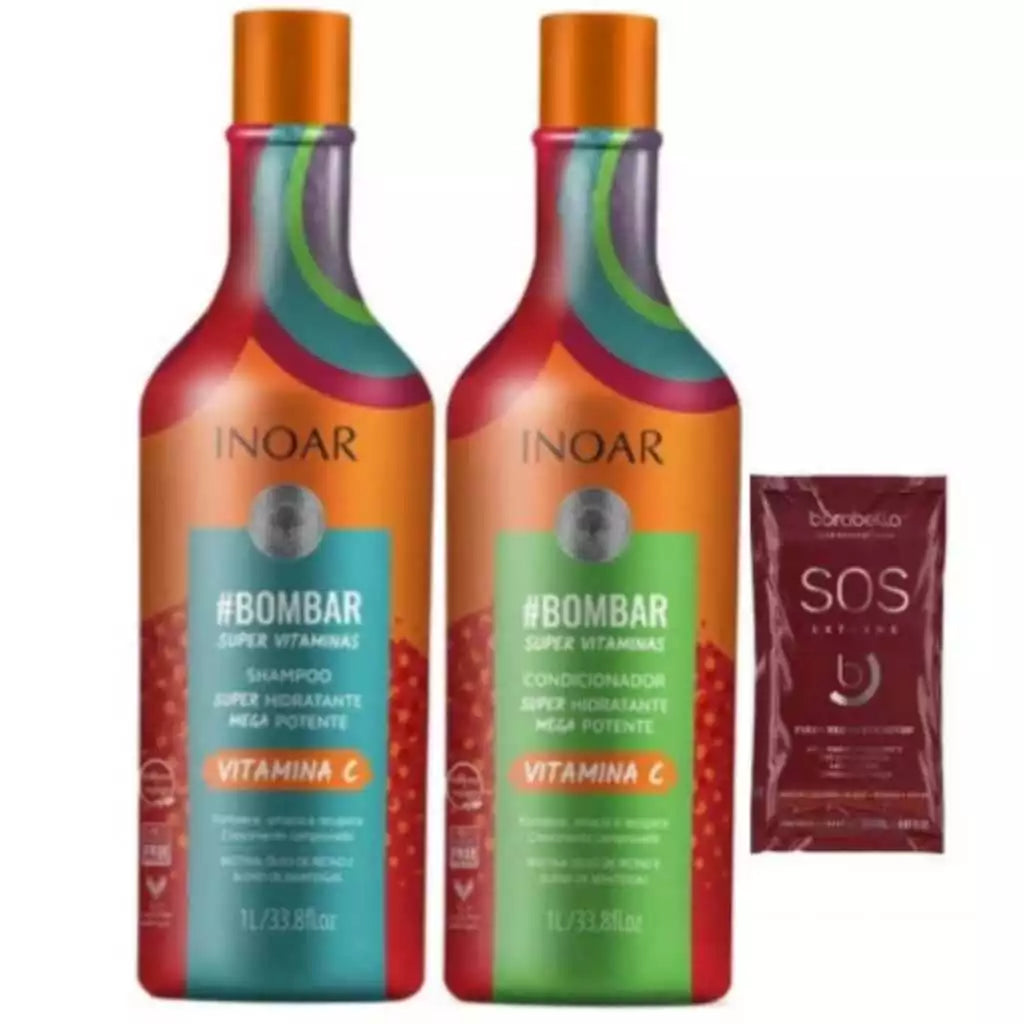 Inoar Bombar Super Vitamins Shampoo and Conditioner Kit 2L