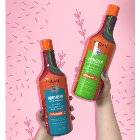 Inoar Bombar Super Vitamins Shampoo and Conditioner Kit 2L