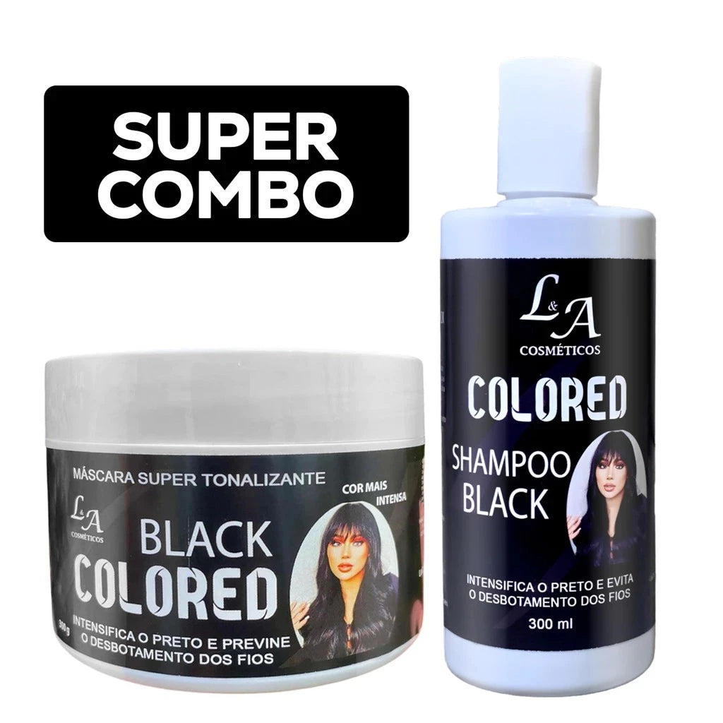 Kit Shampoo e Máscara Tonalizante Preto Intenso - Sem Amônia