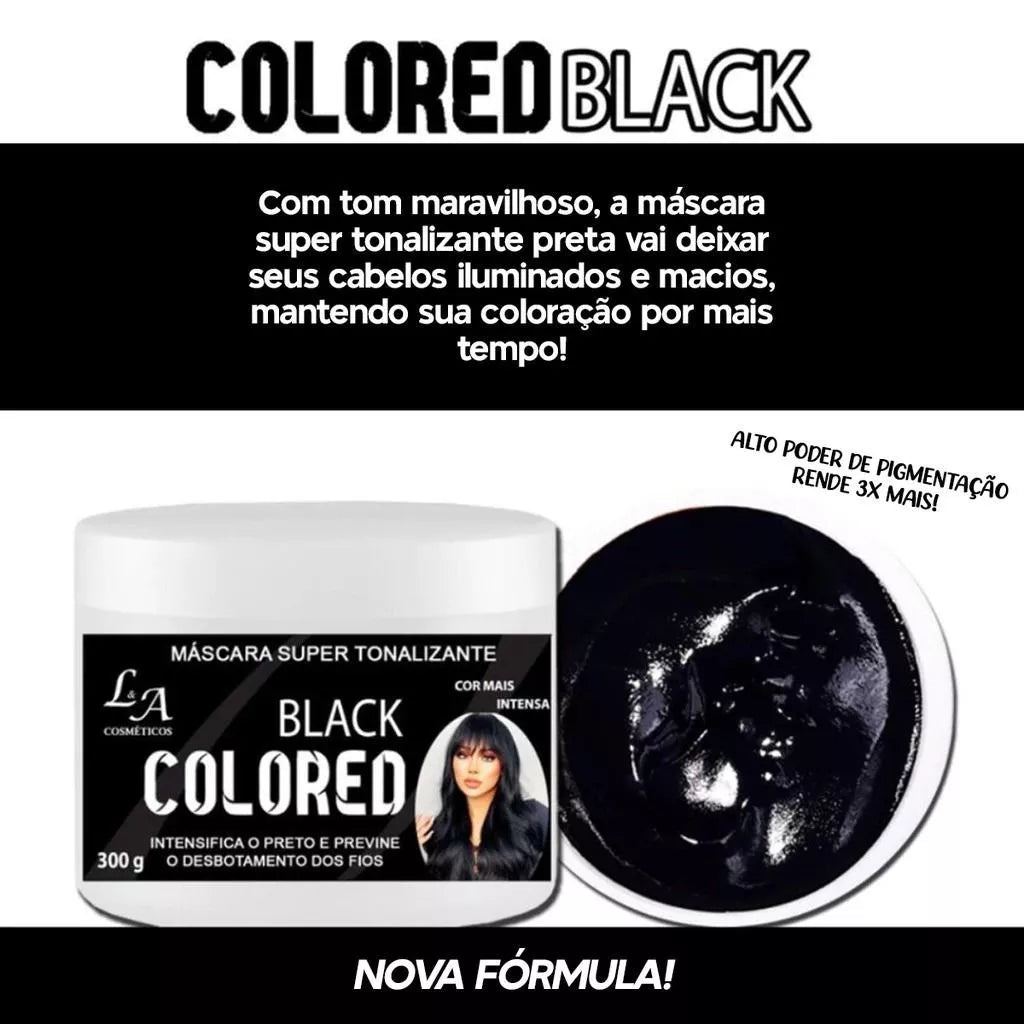 Kit Shampoo e Máscara Tonalizante Preto Intenso - Sem Amônia
