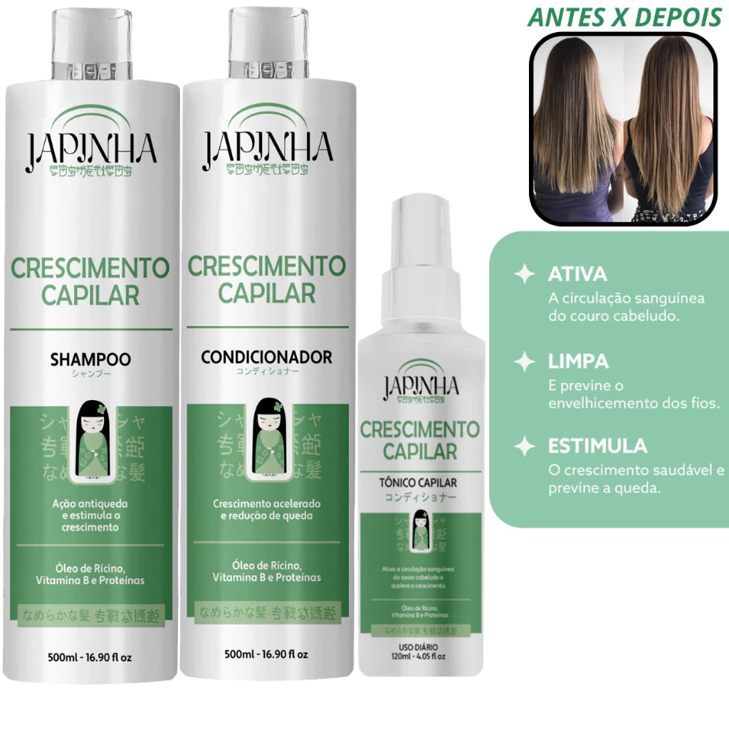 Japinha Hair Growth Kit – Strengthens, Prevents Hair Loss and Stimulates Hair Growth!!