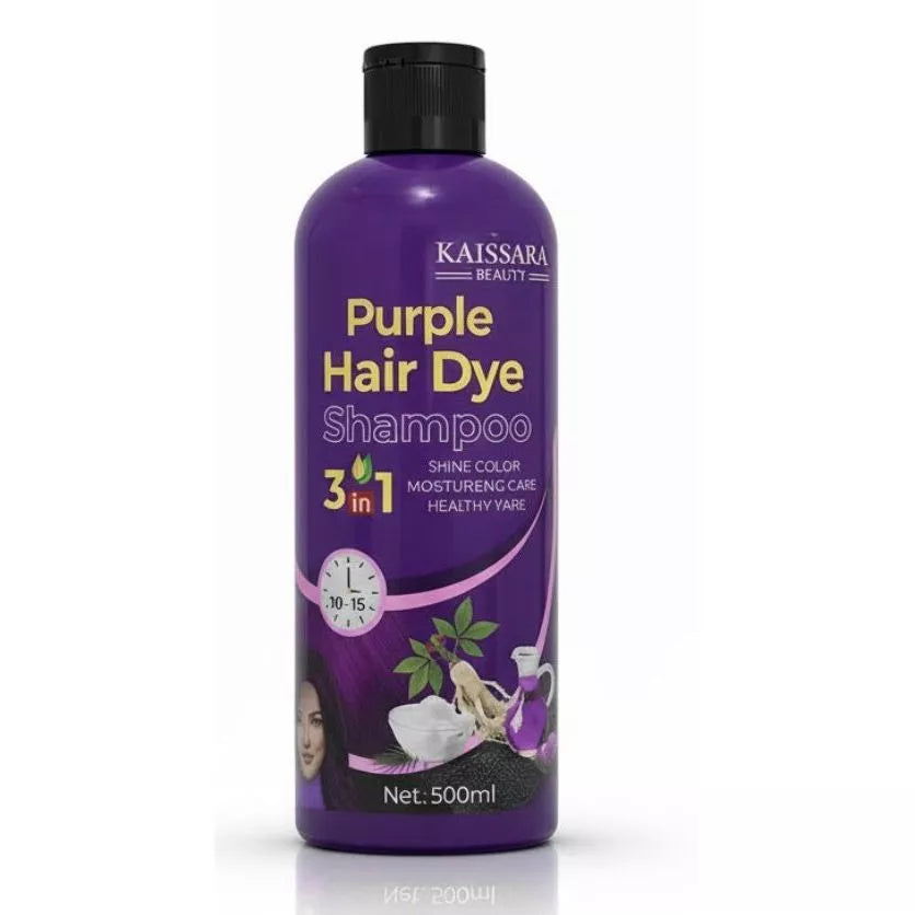 KAISSARA Toning Shampoo 500ml HAIR DYE Darkening Black, Hazelnut, Marsala, Purple, Dark Brown