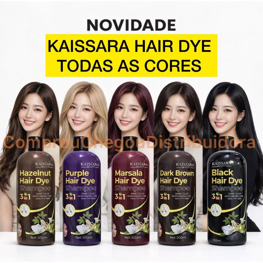 KAISSARA Toning Shampoo 500ml HAIR DYE Darkening Black, Hazelnut, Marsala, Purple, Dark Brown
