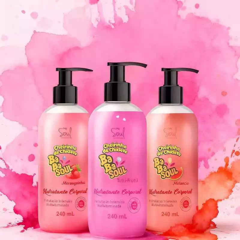 Babasoul Kit 3 Body Moisturizers 240ml – Bubblegum, Watermelon & Strawberry
