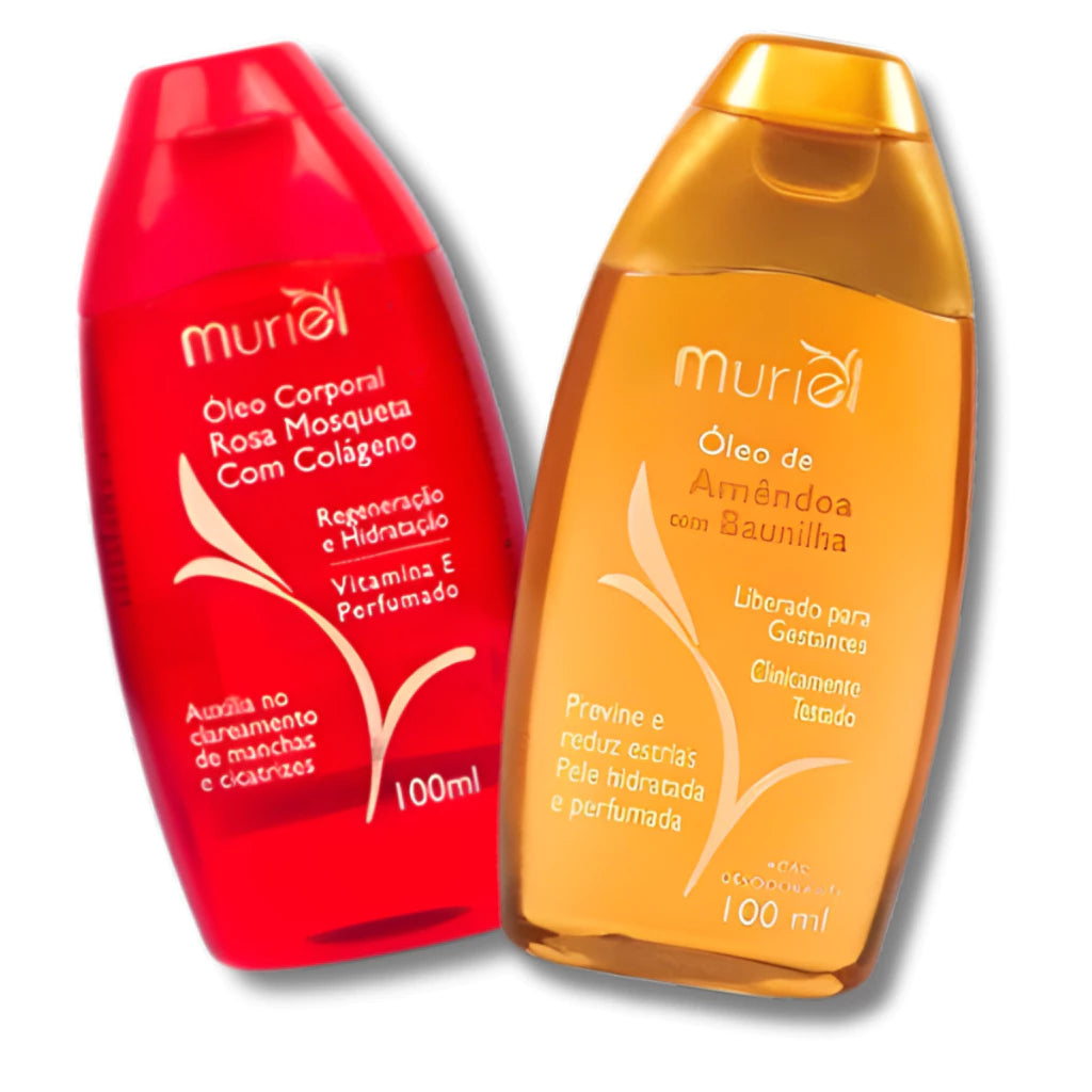 Kit 2 Óleos Corporais Amêndoa Muriel 100ml – Escolha seu Par (Sortido ou Igual)