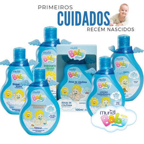 Kit Shampoo + Conditioner + Liquid soap + Cologne + Moisturizer + Baby Oil - Muriel Baby Boy 100ml