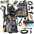 Kit WAP Lavadora Alta Pressão Potente 1800W com Rodas e Aspirador de Pó e Água Inox 12 Litros