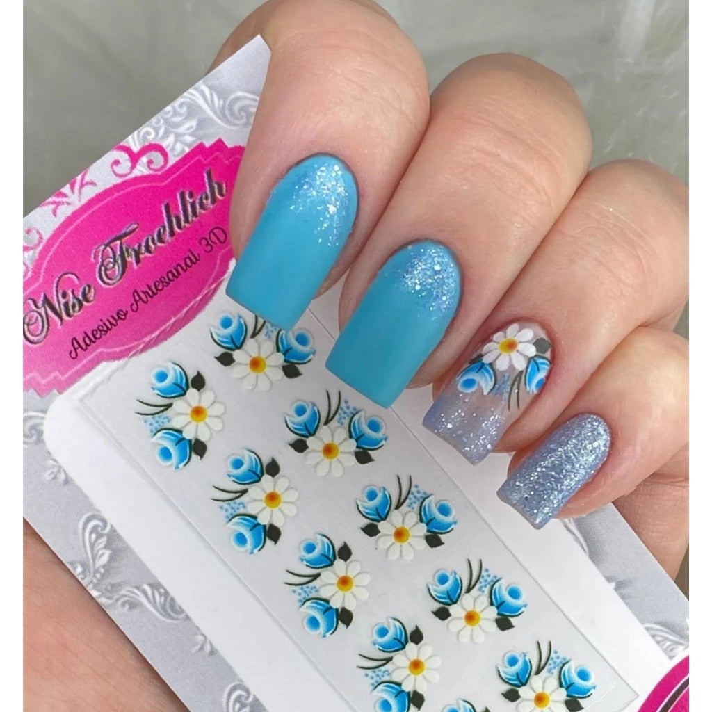 Kit 100 nail stickers for nail decoration - 10 sheets