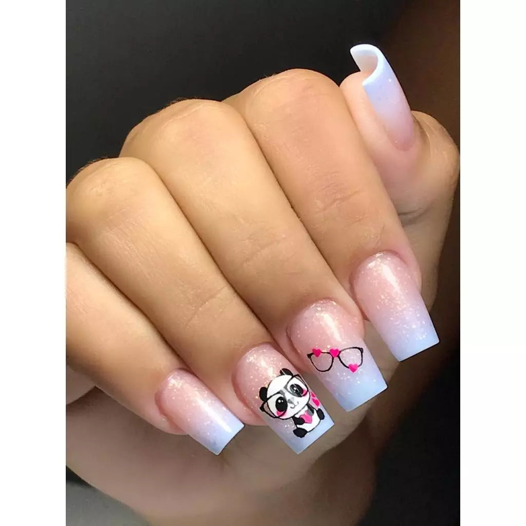 Kit 100 nail stickers for nail decoration - 10 sheets