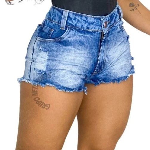 Kit com 10 Shorts Jeans Feminino Cintura Alta para Revenda